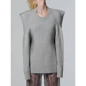 NEW GRACE LING women's square sweater in grey